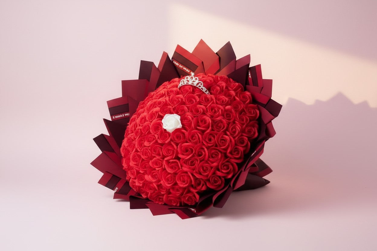Buchet 101 trandafiri roșii din săpun – Cadou Romantic