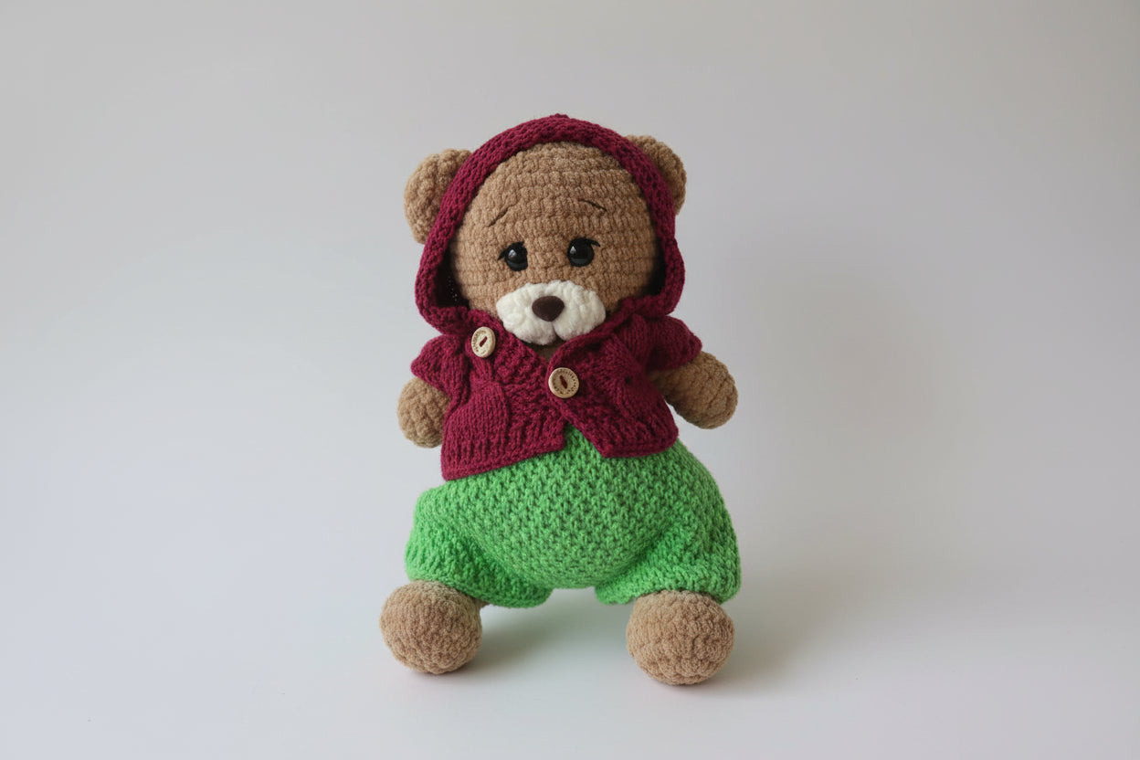 Ursuleț croșetat manual – jucărie adorabilă pentru cadou și decor