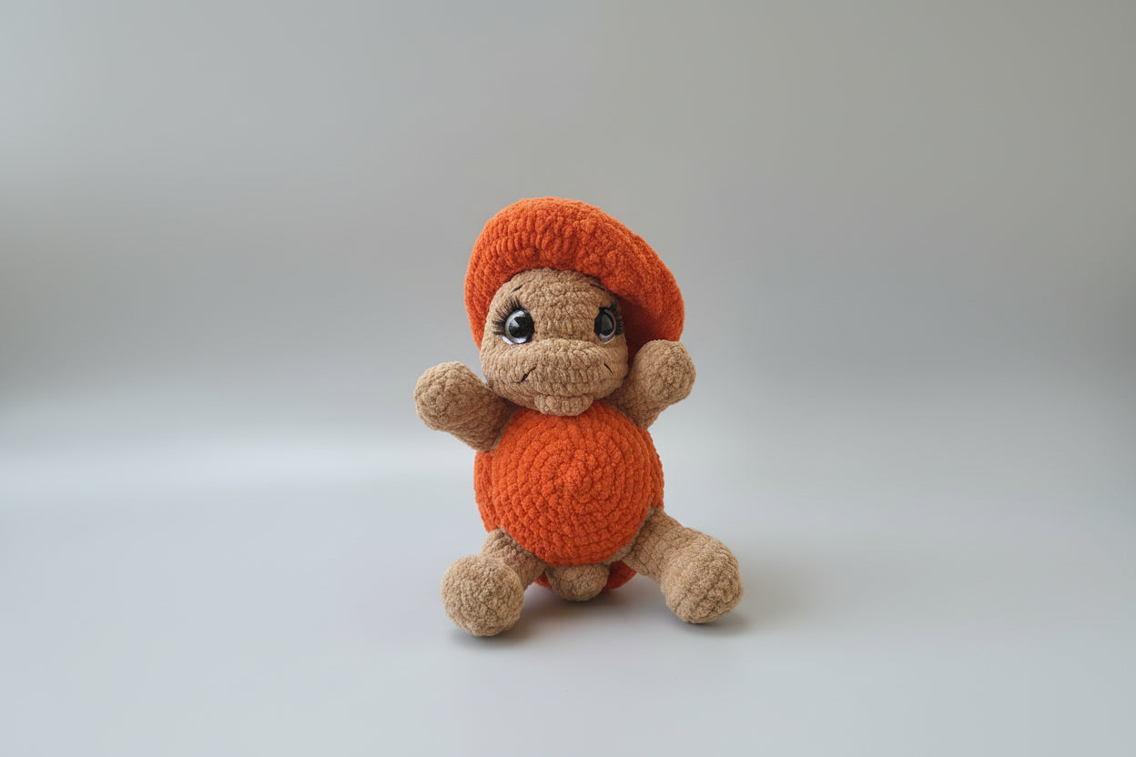 Broscuță croșetată manual – jucărie adorabilă pentru copii