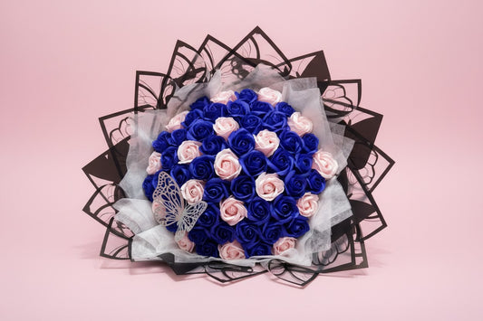 Buchet 59 Trandafiri din Săpun Roz – Pink Sky