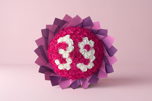 Buchet 101 trandafiri din săpun personalizat cifre